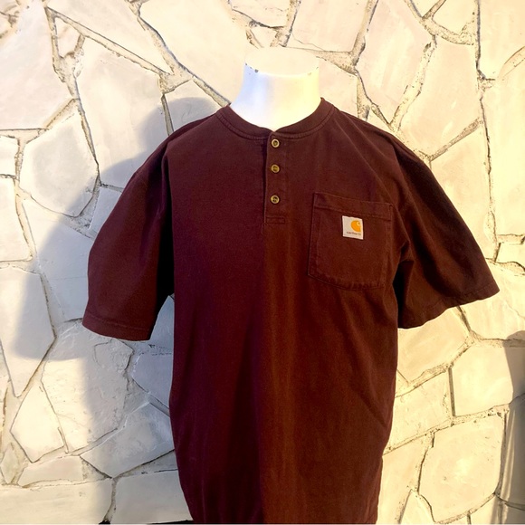 Carhartt Mens Workwear Pocket Henley Shirt - Picture 1 of 9